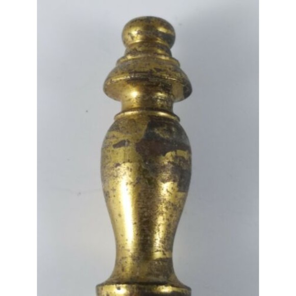 Vintage Gold Tone Small 2" Lamp Finial Light Threaded Ornate Brass Collectible - Picture 3 of 5